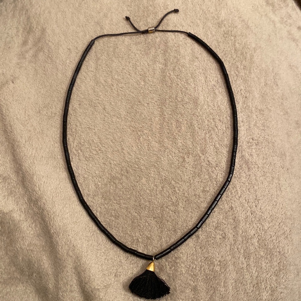 Madewell Adjustable Beaded Tassel Necklace